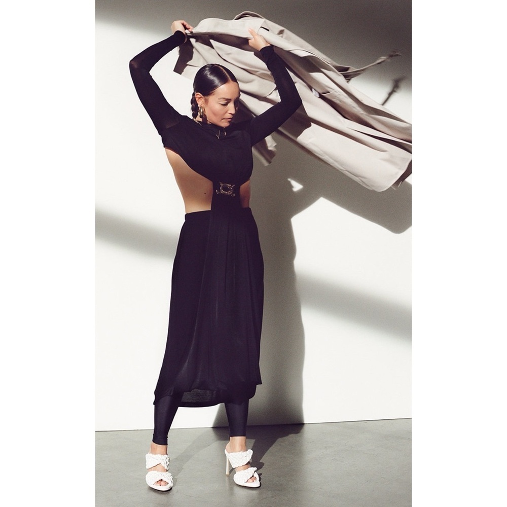 DoDo Bar Or Tina Buckle-Detailed Cutout Crepe Dress - Picture 3 of 16